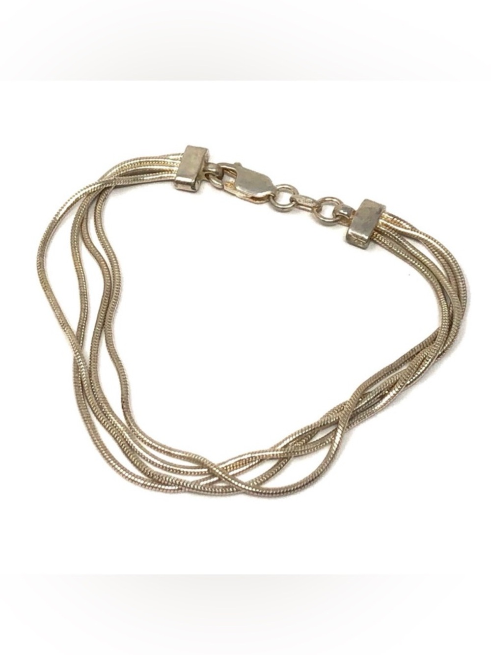 Sterling silver, multi-chain bracelet, made in Italy